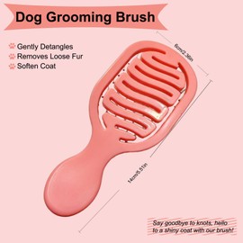 MAEELOU Soft Bristle Puppy Brush Small Dogs Gentle Grooming Tool Yorkie Shih Tzu Maltipoo Maltese (Pink)
