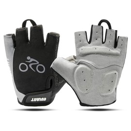 ONTYZZ Cycling Gloves Fitness Gloves Women Men Training Gloves Adjustable Sports Gloves for Cycling Camping Fingerless Gloves Grey/XL
