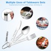 REFORUNG 5 Stück Campingbesteck Outdoor Reisebesteck Edelstahl Besteckset Camping-Utensilenset Tragbare