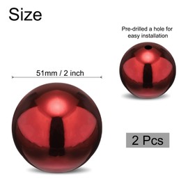 uxcell 2pcs Gazing Globe Decor Ball 2 inch 51mm Garden Sphere Polished Hollow Ball, Seamless Stainless Steel Gazing Ball, Smooth Mirror Globe for Garden Home Decor, Ruby Red