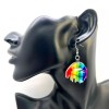 Handmade Rainbow Lips Earrings - Pride Earrings - Mouth Earrings