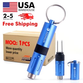 Luxury Manual Cigar Punch Cutter Key Chain Stainless Steel Blade Round Shape Travel Accessorycolor: Black