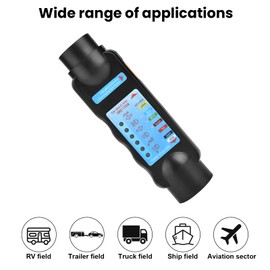 7 Way Trailer Plug Tester, 12V 7 Pin Trailer Tester Plug Wiring RV Connector Testing Tool Socket Connection Adapter Towing Light Wire Circuit Diagnostic LED Indicator for Truck Campers