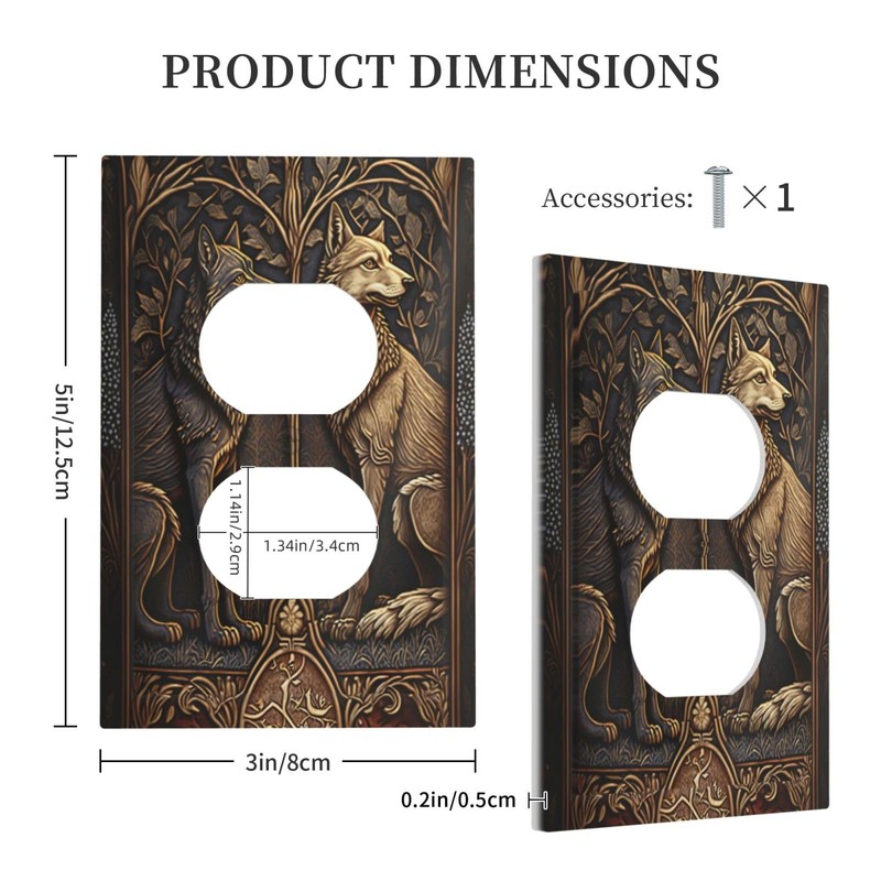 Medieval Of Two Wolves 1 Gang Single Duplex Light Switch