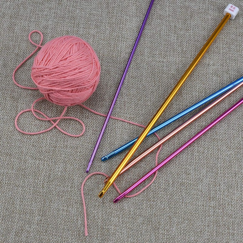 Coopay Tunisian Crochet Hooks Set, 11 Pieces Aluminium Tunisian Crochet