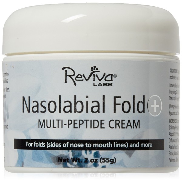 Reviva's Nasolabial Fold+ Multi-Peptide Complex 2oz | This potent Anti-Aging Cream helps combat, fine lines, deep wrinkles, and visibly improves slackened skin