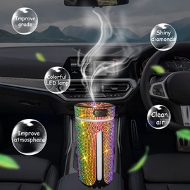 Bling Crystal Car Diffuser Humidifier, USB car Essential Oil Diffuser,Car Diffuser Humidifier Aromatherapy,2 Mist Modes,Portable Mini humidifier for car,Office Room, Bedroom(Multi)