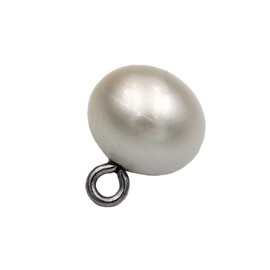 Pack of 10 White Cream White Ball Buttons Plastic with Metal Eyelet in Silver Shimmer 9 mm, 11 mm or 17 mm (11 mm)