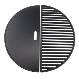 18" Half Moon Grill Griddle For kamado joe Classic I, II, III, Large Big Green Egg, Half Moon Cast Iron Cooking Grate And Half Moon Reversible Griddle for Vision Grill B-11N1A1-Y2A, VGKSS-CC2