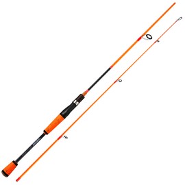 One Bass Fishing Pole 24 Ton Carbon Fiber Casting and Spinning Rods - Two Pieces, SuperPolymer Handle Fishing Rod for Bass Fishing -Orange-Spin-6'0"
