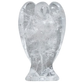 KYEYGWO Rock Crystal Angel Gemstone Crystal Guardian Angel Statues, Pocket Angel Peace Angel Lucky Charm Reiki Fengshui Desk Ornaments 2.75"