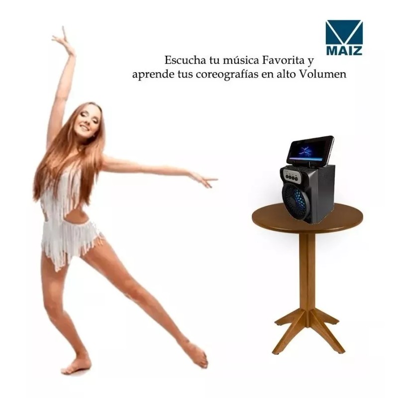 Maíz Bocina Bluetooth Recargable Portatil Radio Fm Usb Luz Led