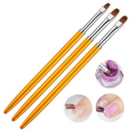 BIUDECO Nail Art Brush Set 3 pcs Round Head Nail Art Pen Portable Manicure Accessories for DIY Nail Art Lovers
