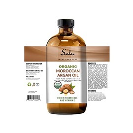 4 OUNCES Pure Certified Organic Cold Pressed Unrefined Extra Virgin Moroccan Argan Oil