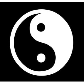 Yin Yang Ying Yang JDM Decal Vinyl Sticker|Cars Trucks Vans Walls Laptop MKR| White |5.5 x 5.5 in|MKR002