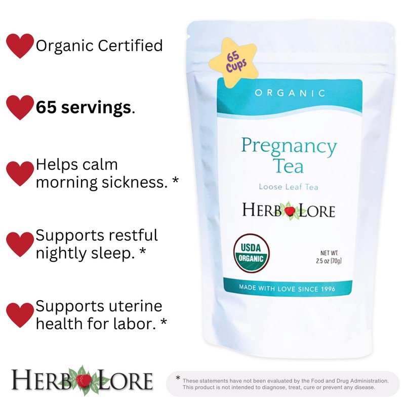 Herb Lore Organic Pregnancy Tea - 65 Servings Loose Leaf