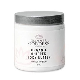 GLIMMER GODDESS Natural Organic Body Butter 8 Ounce Lightweight Moisturizer Non Greasy Scented