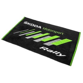 Skoda Motorsport Rally 000084500M Terry Towel Beach Towel 150 x 85 cm Black / Green