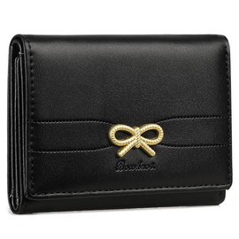 SENDEFN Women's Trifold Small Purse Women's Small Purse with RFID Blocking, Women's Wallet with 7 Card Slots and 1 ID Window, black