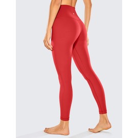 CRZ YOGA Women Naked Feeling Yoga Pants 25 Inches - 7/8 High Waisted Workout Leggings Crimson Small