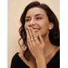 Mameloly 14K Gold Plated Created Opal Rings Princess Cut Dainty