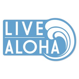 Die Cut Sticker Live Aloha, Simply Said, Blue, Contour Vinyl Sticker 1 to 3 inches (Waterproof Decal for Cars, Water Bottles, Laptops, Coolers), Small