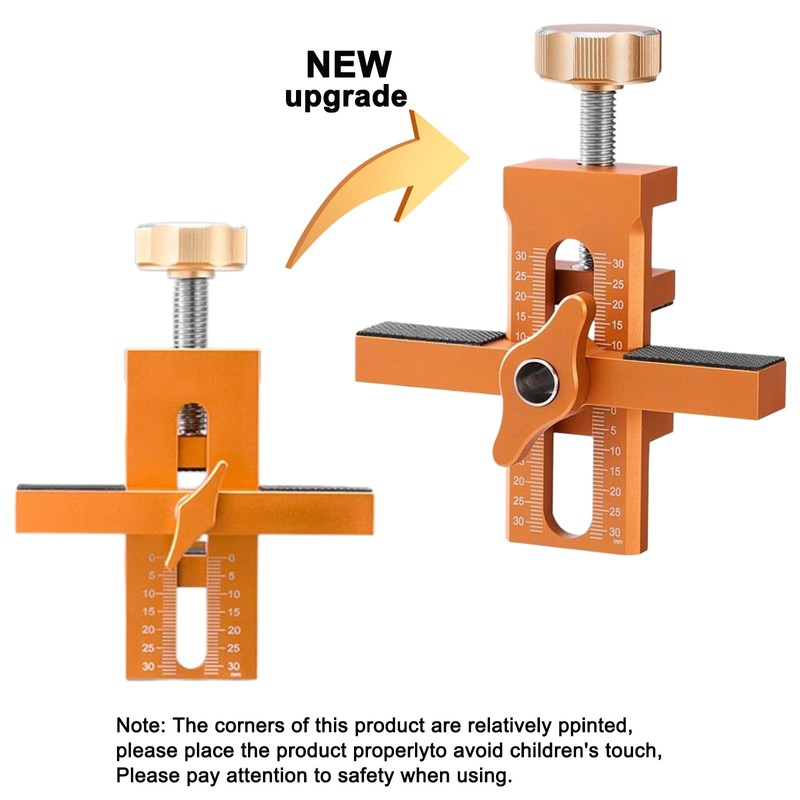 Cabinet Door Installation Jig, 2-in-1 Mounting Tool with Adjustable Positioner,