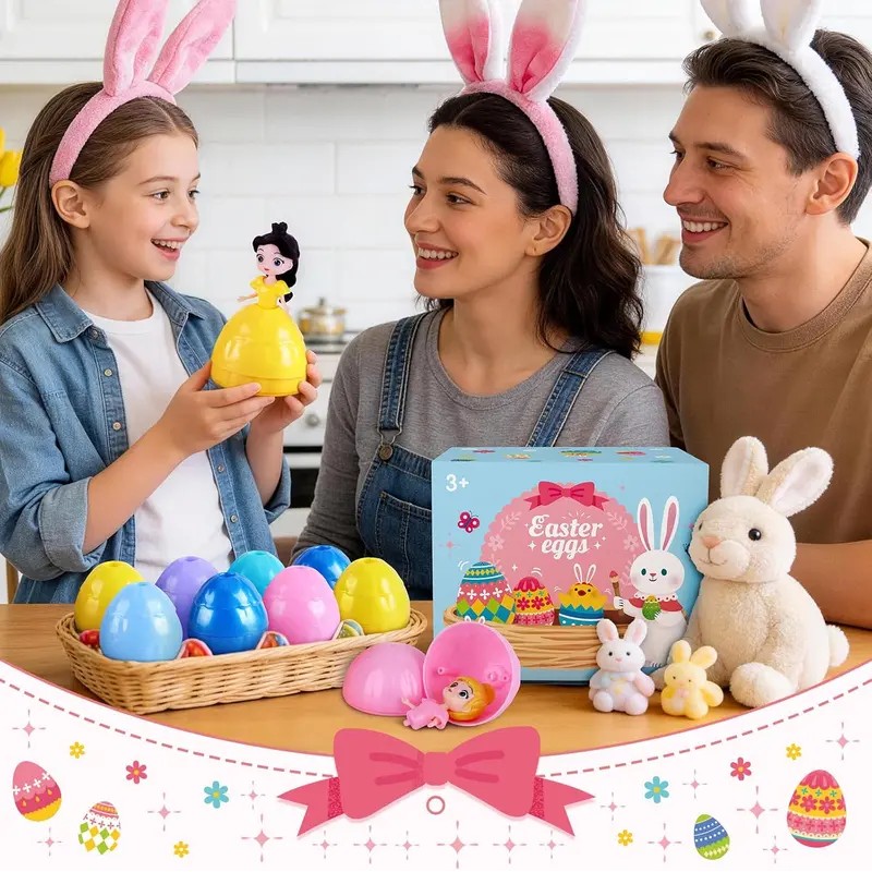 12 Piece Prefilled Easter Eggs for Kids Easter Basket Fillers