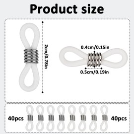 80 Pcs Anti Slip Rubber Connector Glasses Chain Rubber Loops Eyeglass Chain Ends Adjustable Rubber Spectacle End Eyeglass Chain Connector Eyeglasses Strap Accessories for Glasses Strap Holder strap