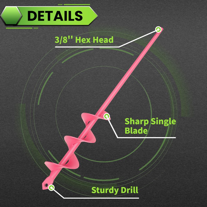 SYITCUN Auger Drill Bit for Planting - 1.6"X16.5" Heavy-Duty Garden