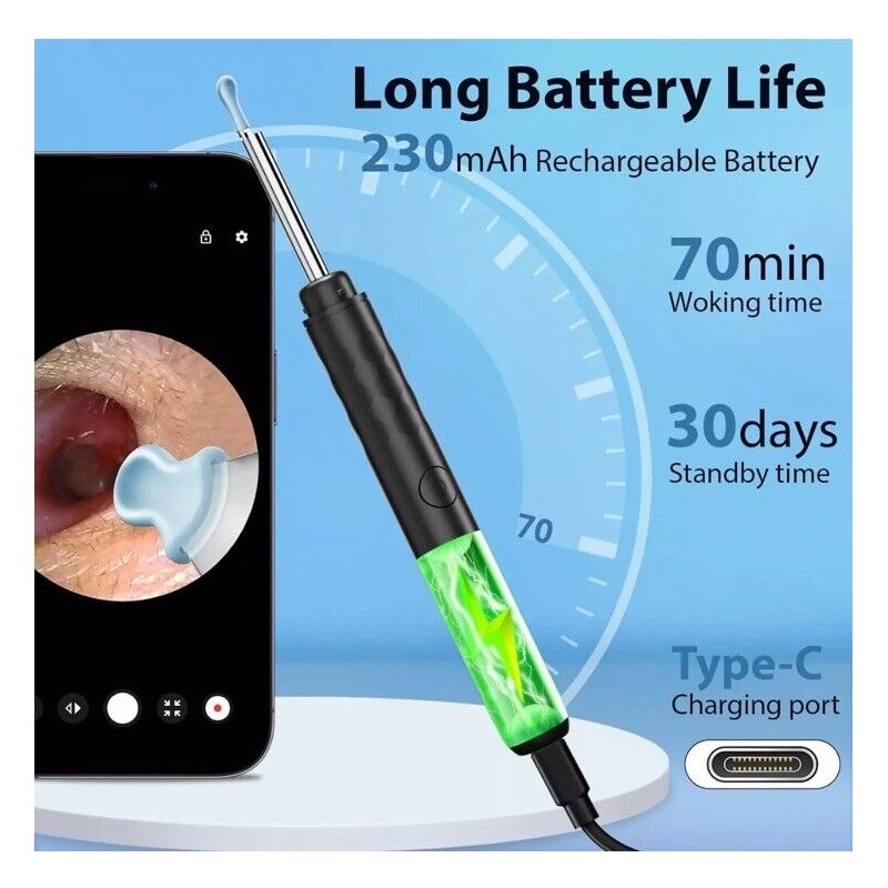 JEGOAT Ear Wax Removal, EarWax Removal Tool with 1296P HD