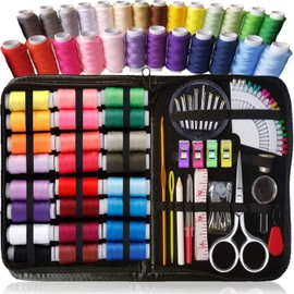Kit de Costura, Costurero con 106 Piezas Accesorios, Portátil Kit Coser Profesional con Tijeras, Perfecto para Uso Familiar/de Viaje/Adulto/Principiante/Emergencia, Dedal, Hilo, Aguja, Cinta Métrica