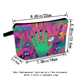 MoCaliduccious Evil Eye Printed Small Zipper Pouches Abstract Art Women Cosmetic Bags