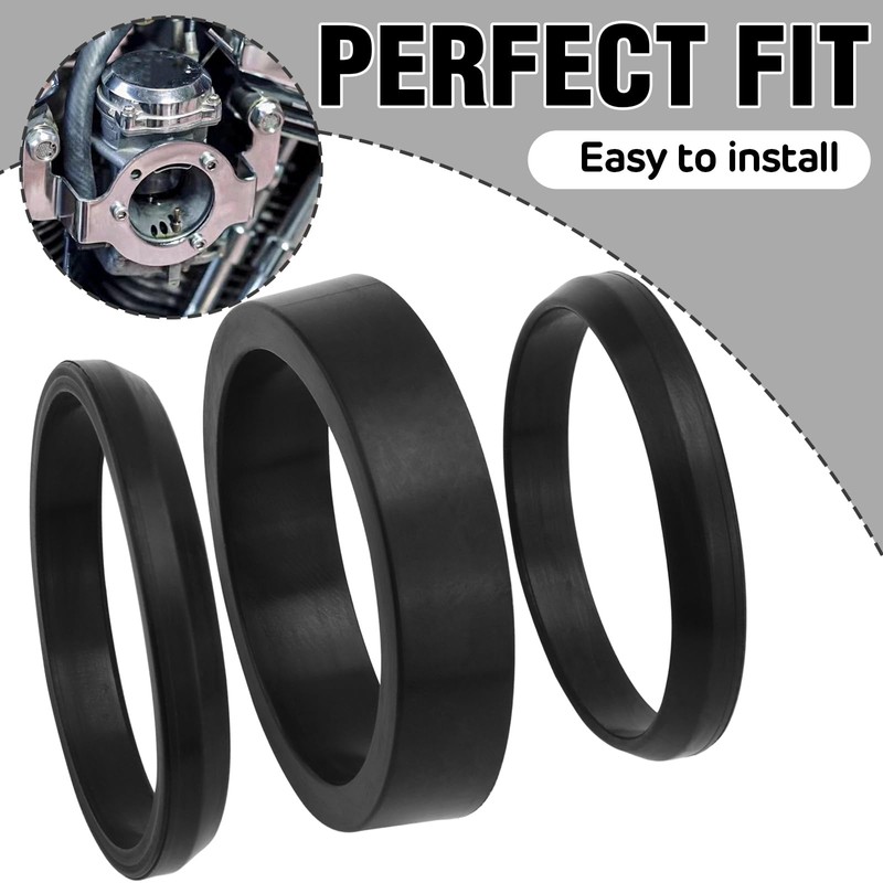Baeruuss Carburetor Intake Manifold Gasket Set, Black Rubber, for Harley