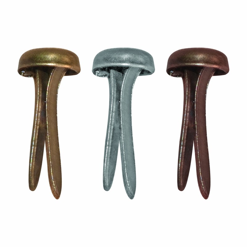 Advantus TH92703 Idea-Ology Long Fasteners .4375" 99/Pkg-Antique Nickel, Brass &