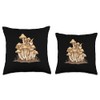 Enoki Mushrooms With Gnomes Throw Pillow