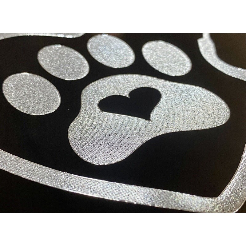 Engraved Veterinarian Dog Paw Car Tag Diamond Etched Vanity Front