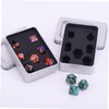 ibasenice 4pcs Dice Storage Box Metal Case with Lids Stand