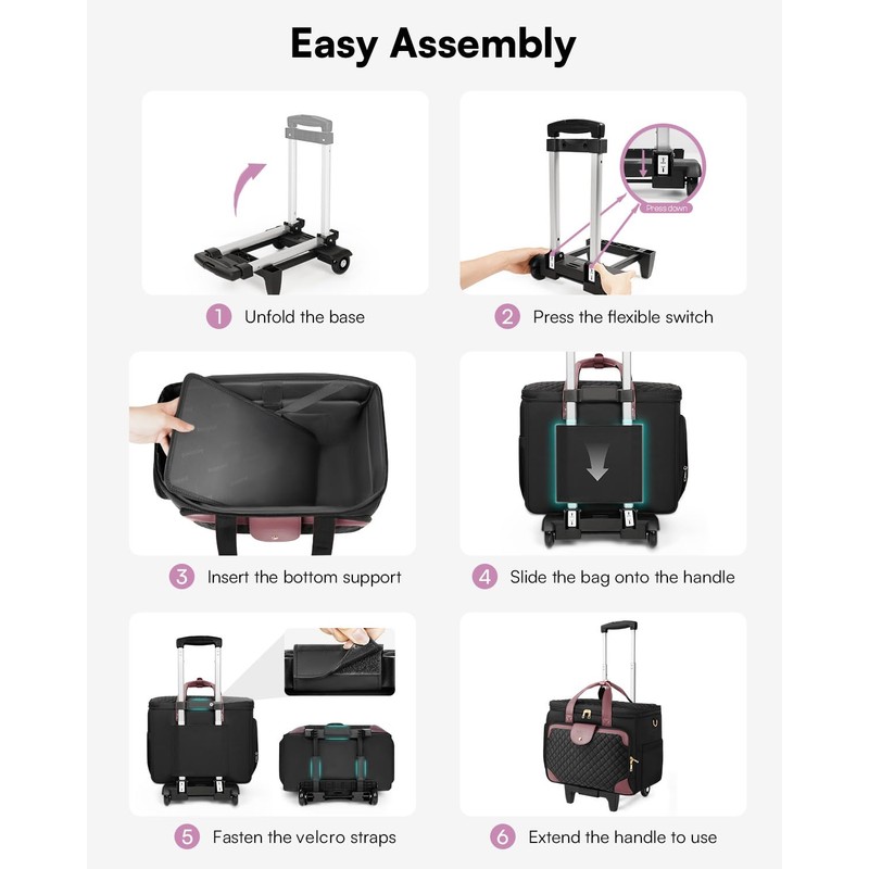 Arcoyard Rolling Teacher Bag with File Teacher Tote and Detachable