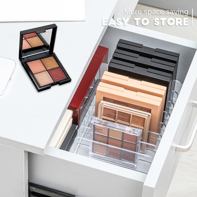 2 Pack Acrylic Makeup Palette Organizer,7 Spaces Plastic Makeup Holder