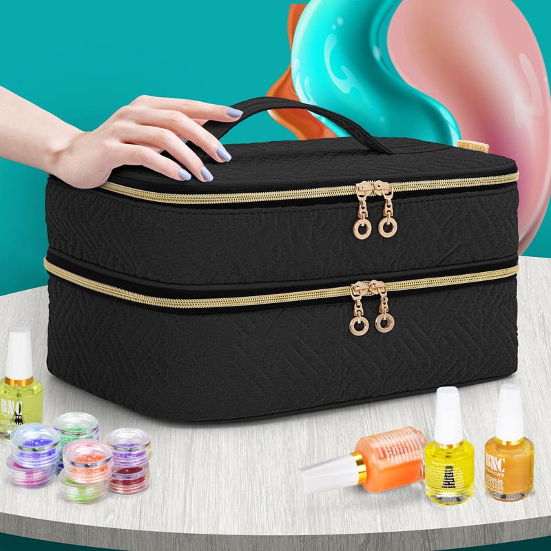 BAFASO Manicure Case Two-Layer Style for 40 Bottles (15 ml)