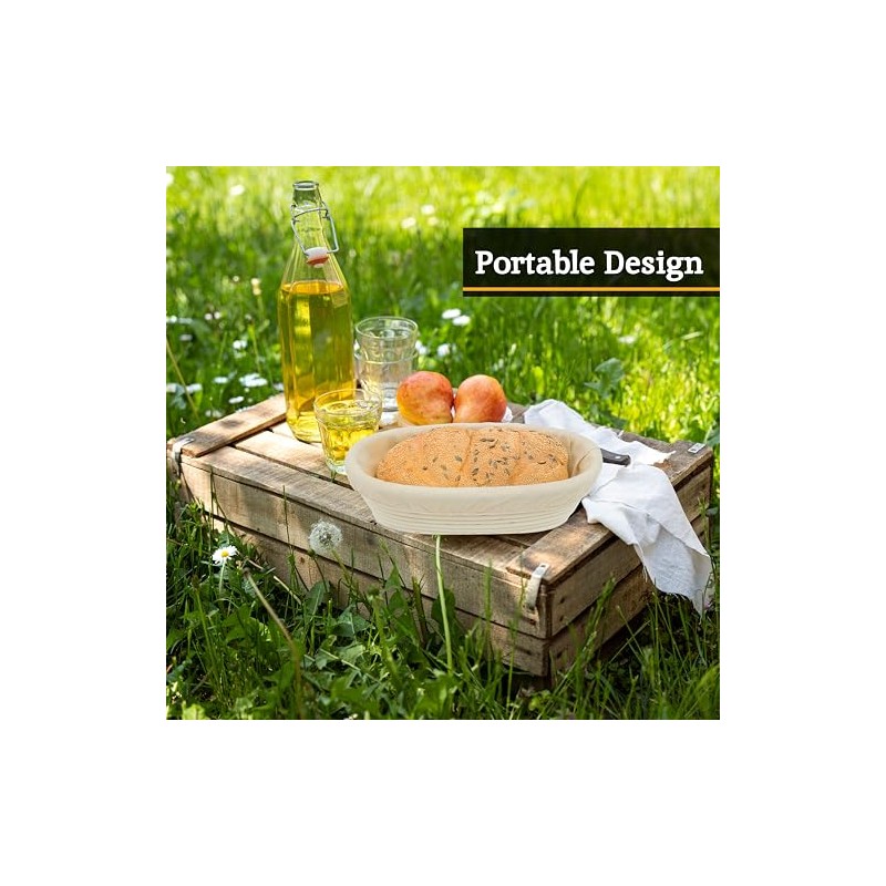 Premier Housewares Bread Sourdough Proofing Basket Rattan Basket (Small Oval)