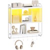HOOBRO Gaming Floating Shelves with LED Lights, 28.7" LED Wall
