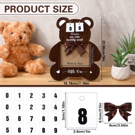 Threehoney Baby Ultrasound Picture Frame Countdown Weeks Standard Ultrasound Photo Frame Baby Announcement Shower Gender Reveal Nursery Decor Pregnancy Gifts for Parents Women(Bear Style)