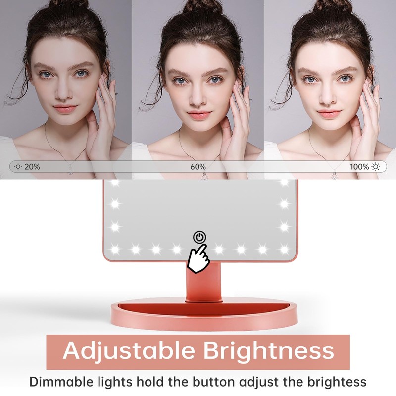 FUNTOUCH Large Lighted Makeup Mirror with Lights, Light Up Mirror