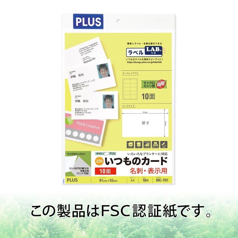 Plus Business Card Paper, Normal Cards, Micro Sewing Machine, Double-Sided,
