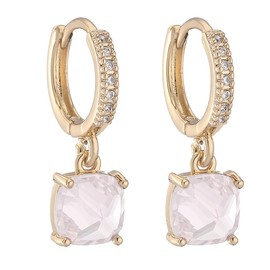 TPSEWXL Gold Teardrop Diamond Dangle Hoop Earrings For Women 14k Square huggie Earrings for Mother Friend Wife Statement Earrings Dainty Jewelry Present for Birthday Christmas