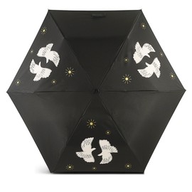 RADLEY London Womens Ladies Girls Mini Telescope Umbrella Two Turtle Doves in Black