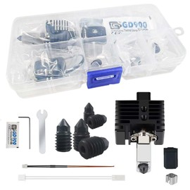 XIFOWE Hotend Kit 3D Printer Extruders with Standby Nozzles Compatible with Bambu Lab X1, X1-C X1 Carbon, 5 PCS Hardened Steel Nozzles (0.2, 0.4, 0.6, 0.8,1.0mm) with DIY Tools and A Parts Box...