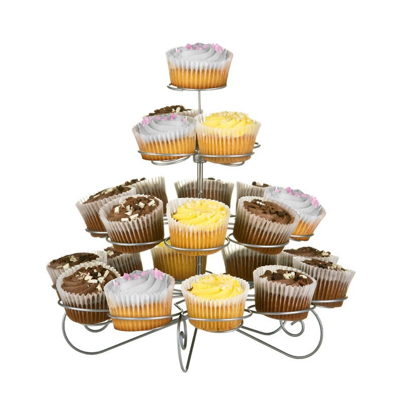 Premier Housewares 4-Tier Cupcake Stand - Chrome